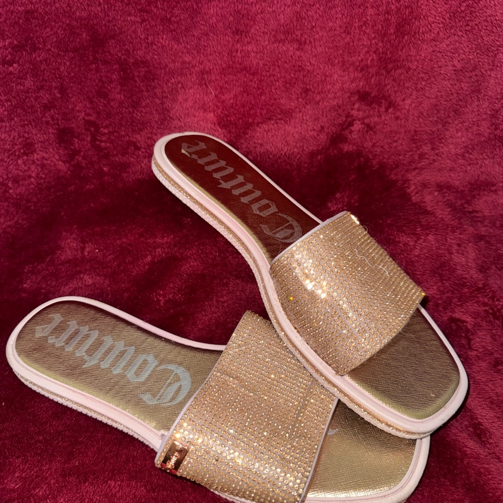 Juicy Couture Gold Sandals Elegant Slip-On